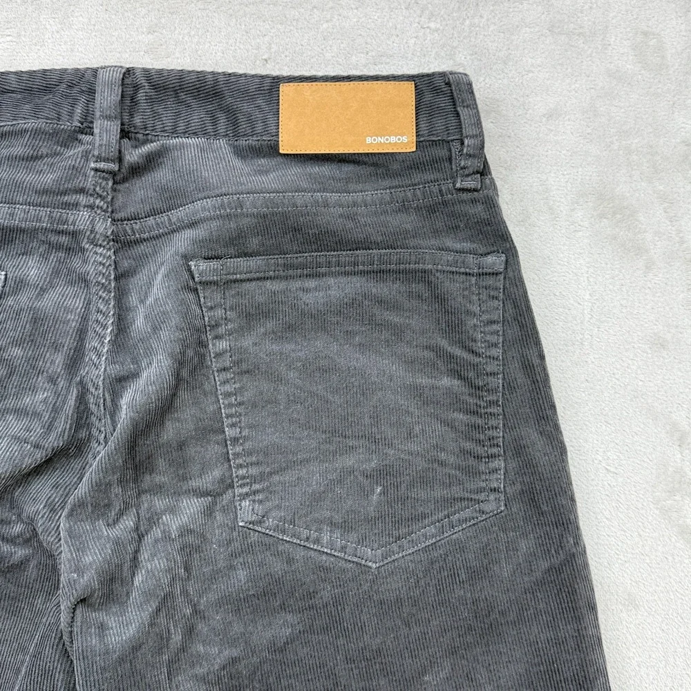 Bonobos Corduroy Pants Mens 30x30 Dark Grey Slim Fit 5-Pocket Preppy Casual Work